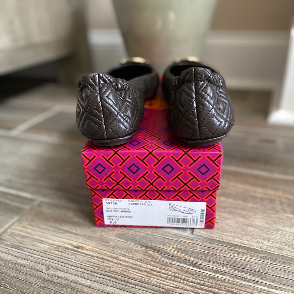 Tory Burch Quilted Minnie Leather Ballet Flats - Picture 7 of 10